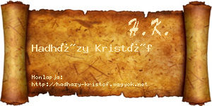 Hadházy Kristóf névjegykártya