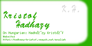 kristof hadhazy business card